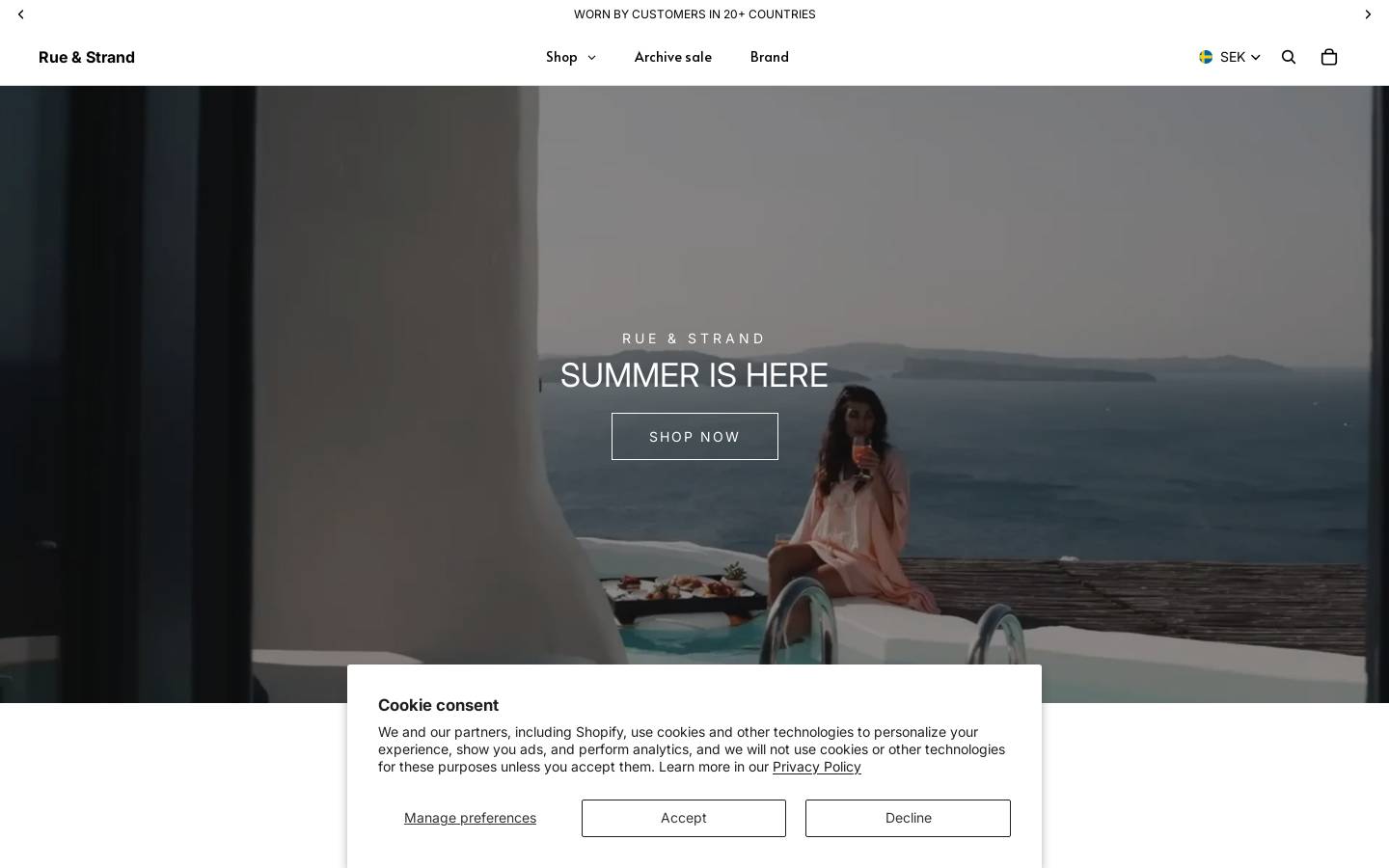 Ruestrand homepage screenshot