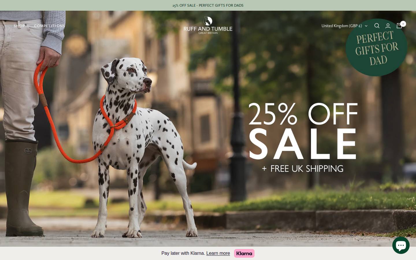 Ruff and Tumble homepage screenshot
