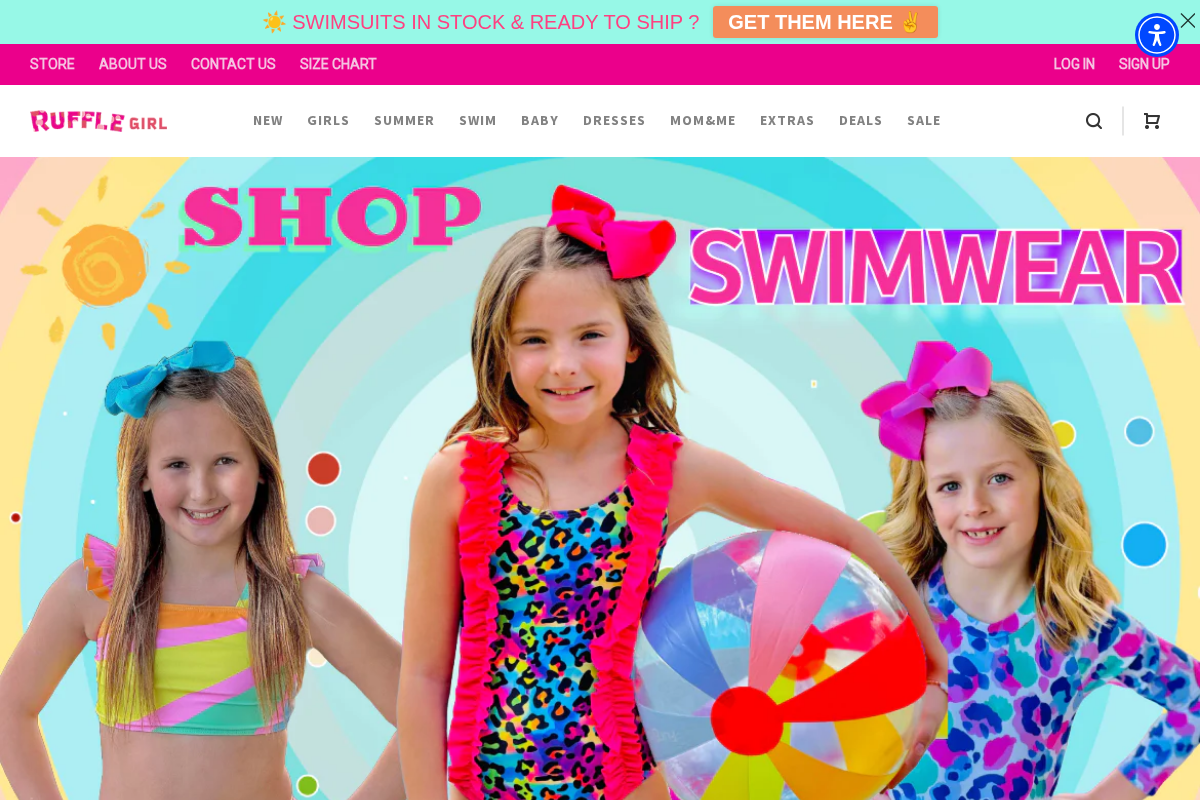Ruffle Girl homepage screenshot
