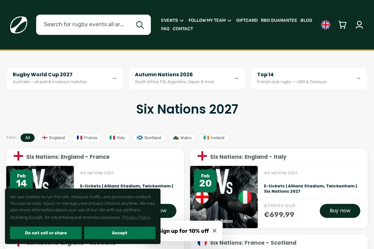rugbyboxoffice.com homepage screenshot