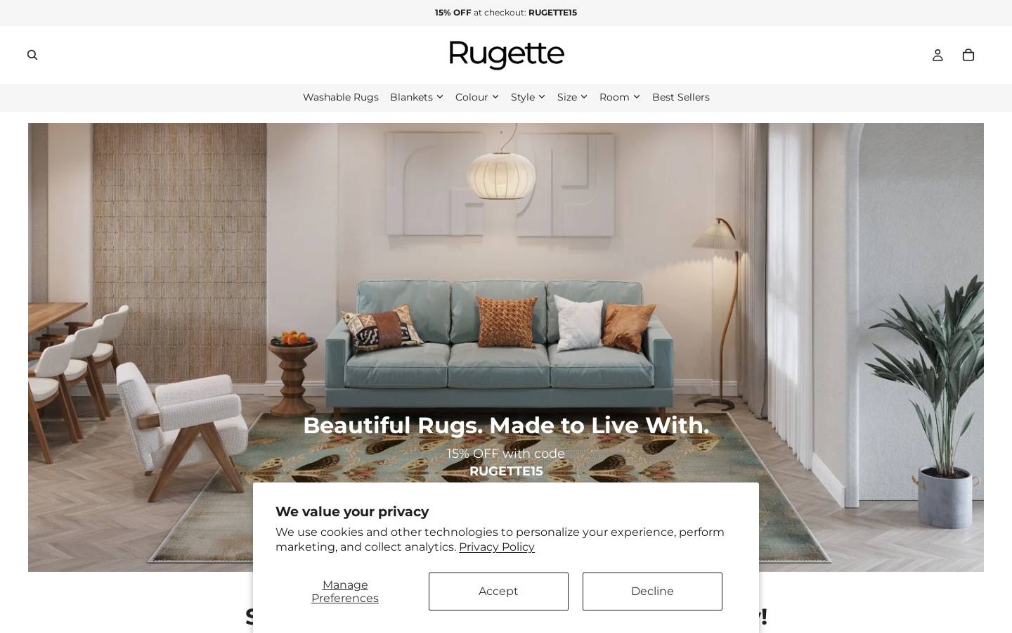 Rugette homepage screenshot