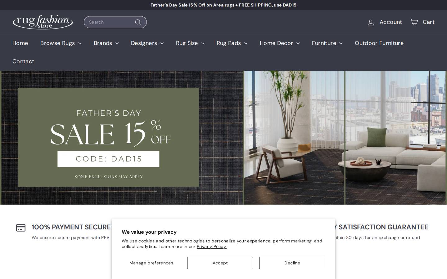 rugfashionstore.com homepage screenshot