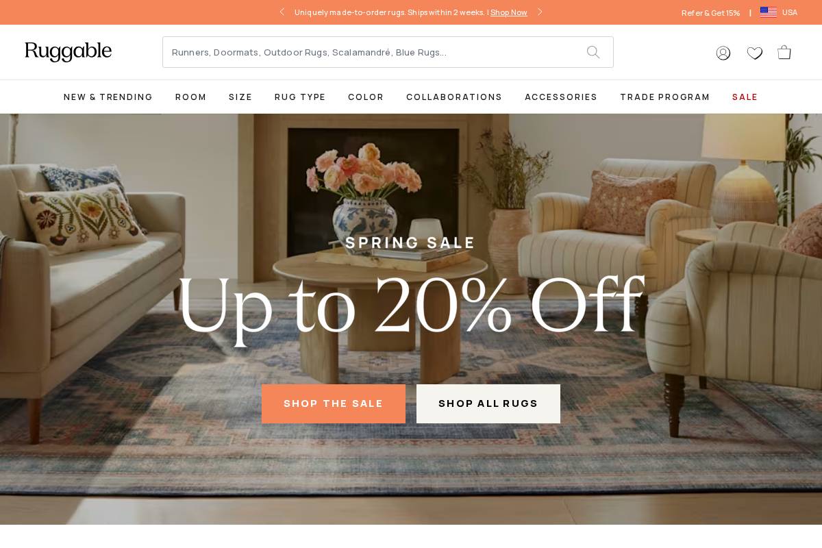 Ruggable USA  homepage screenshot