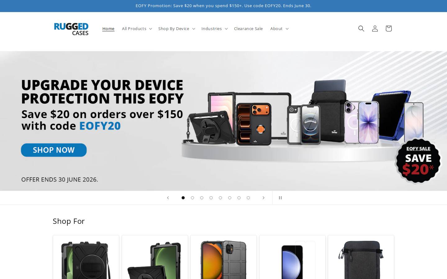 ruggedcases.com.au homepage screenshot