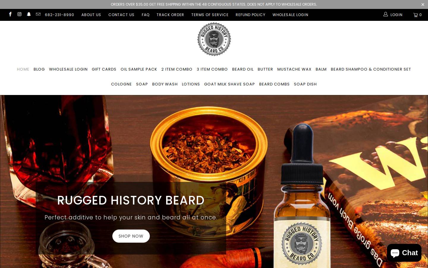 ruggedhistorybeards.com homepage screenshot
