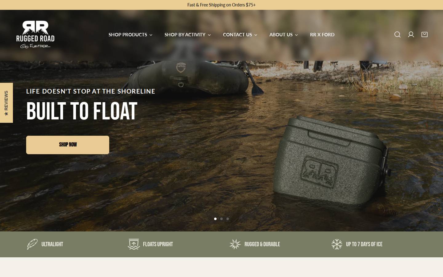 ruggedroadoutdoors.com homepage screenshot