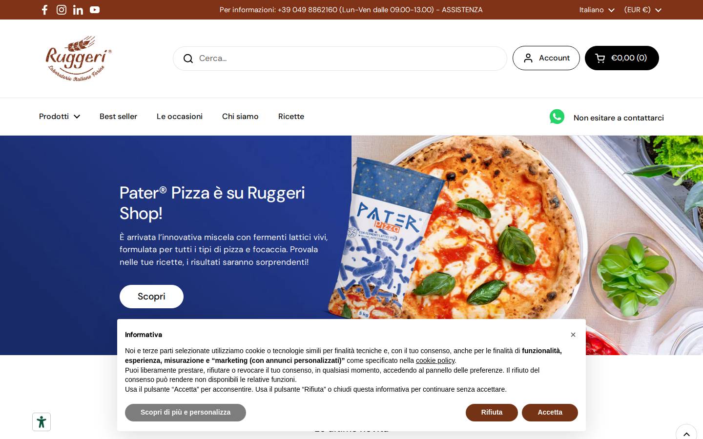ruggerishop.it homepage screenshot