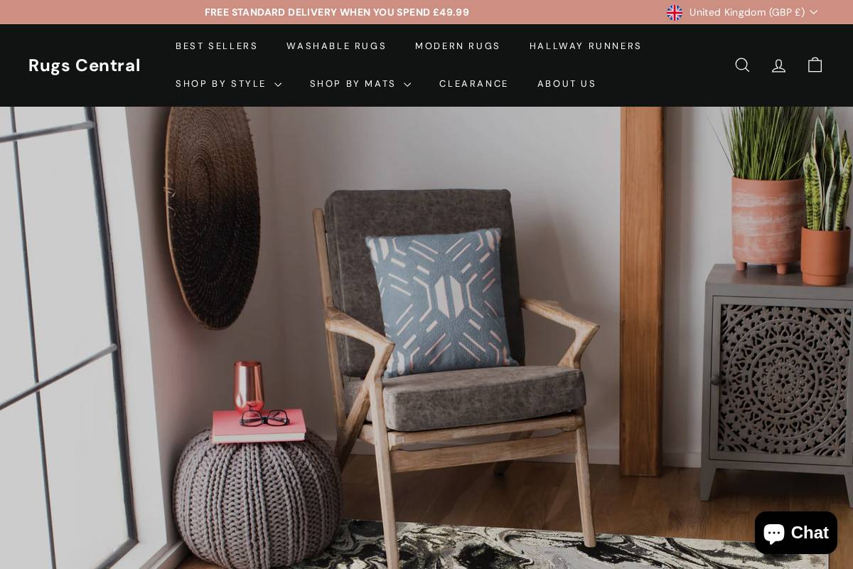 rugs-central.com homepage screenshot