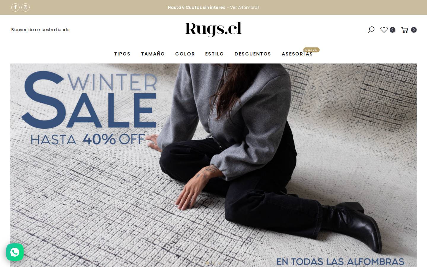 Rugs.com homepage screenshot