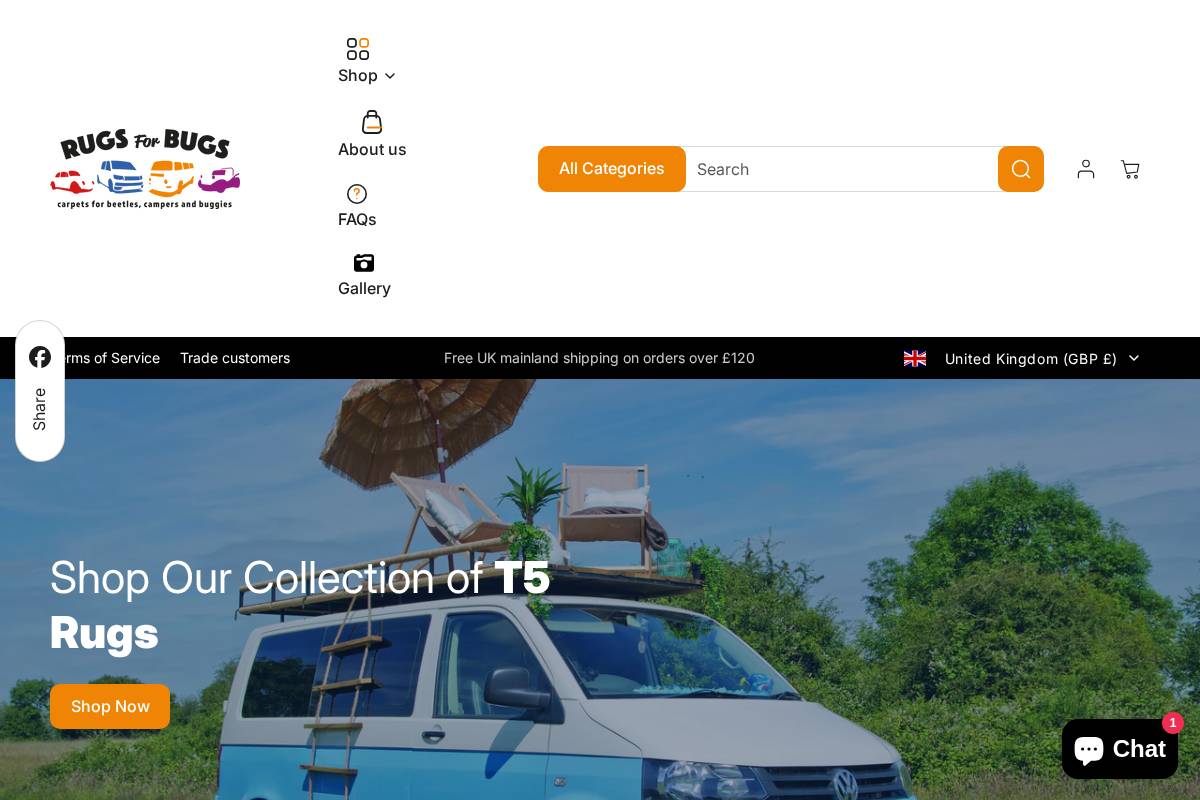 Rugsforbugs homepage screenshot