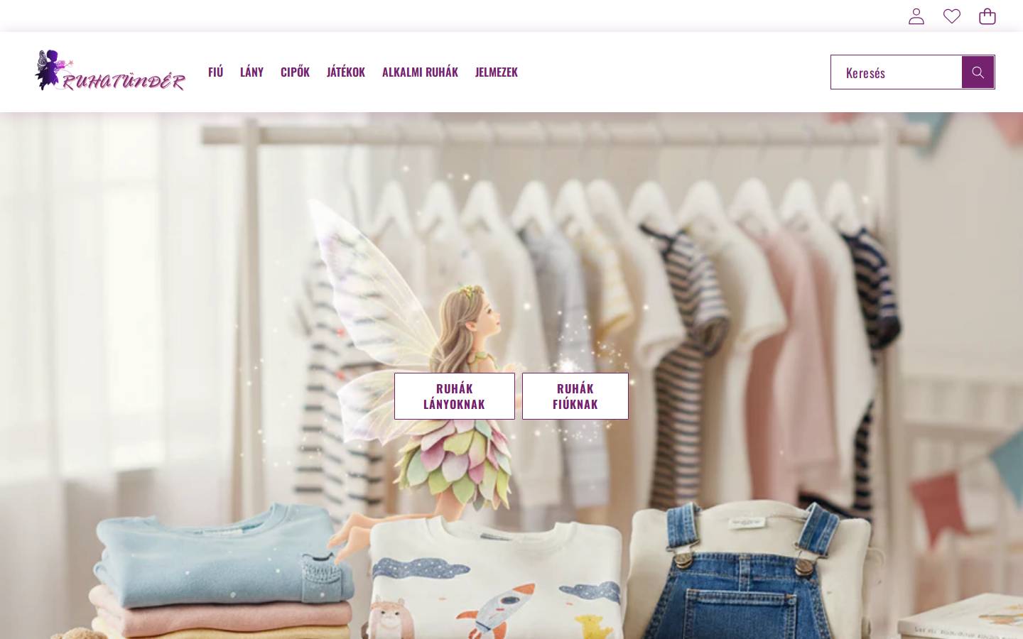 ruhatunder.hu homepage screenshot