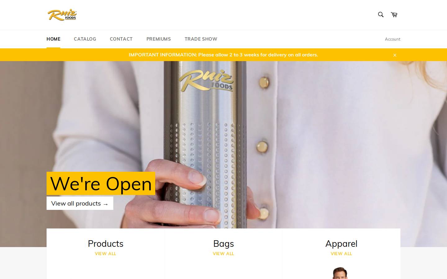 ruizfoodslogoshop.com homepage screenshot