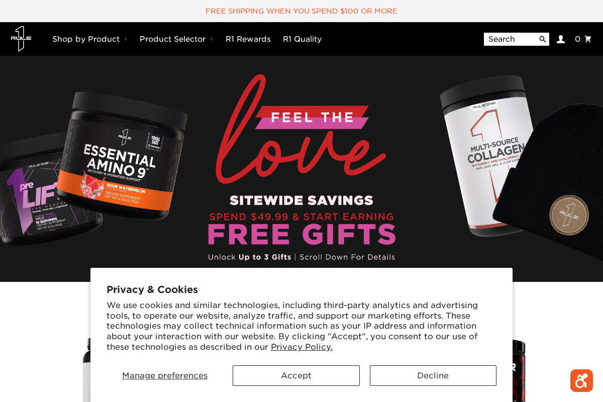 ruleoneproteins.com homepage screenshot