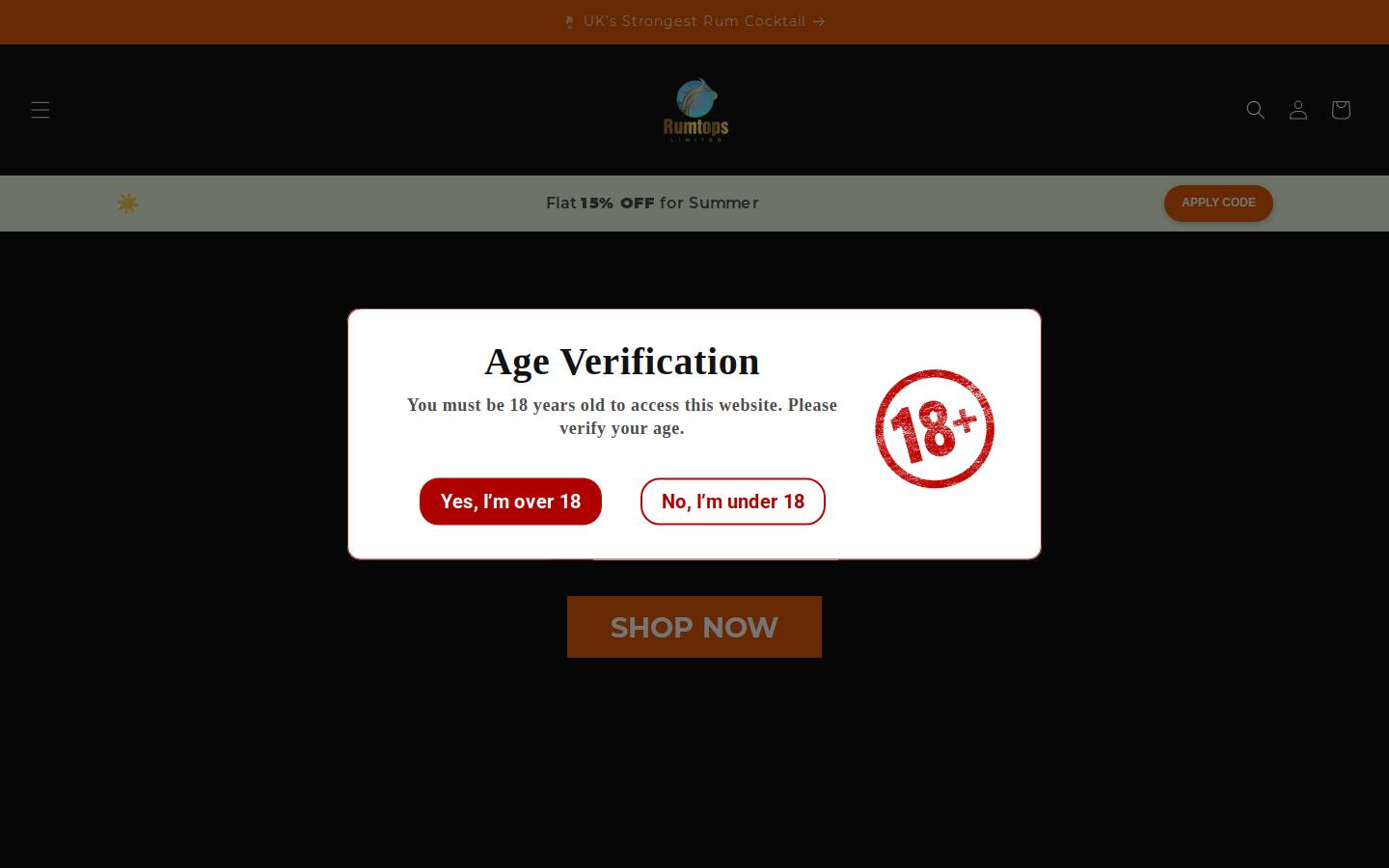 Rumtops Limited homepage screenshot