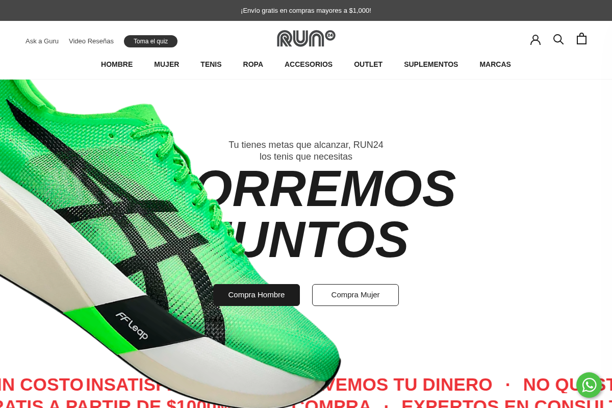 RUN24.MX homepage screenshot