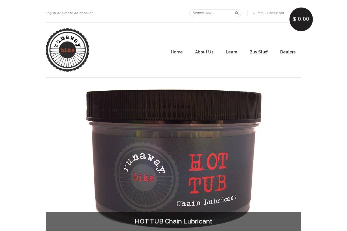 runawaybike.com homepage screenshot