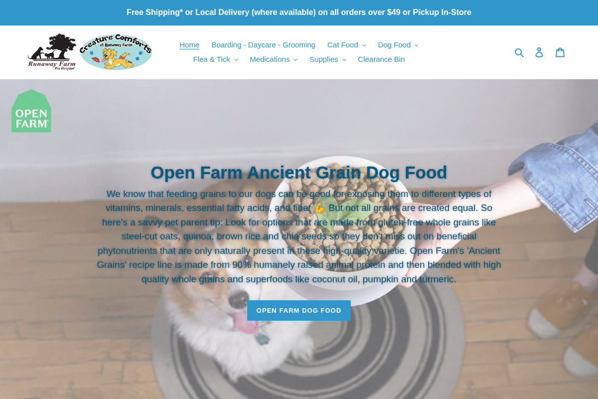 runawayfarmvet.store homepage screenshot