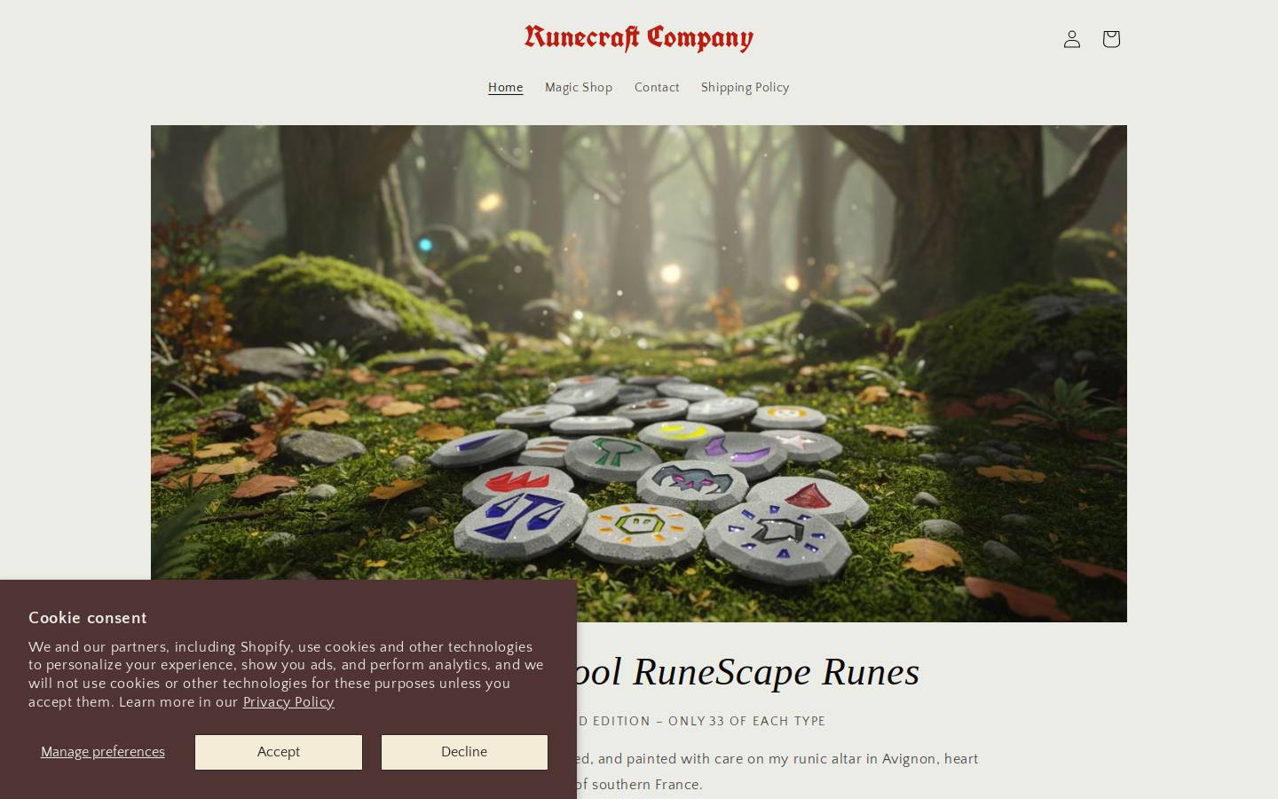 runecraft.co homepage screenshot