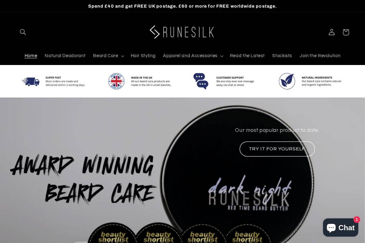 Runesilk homepage screenshot