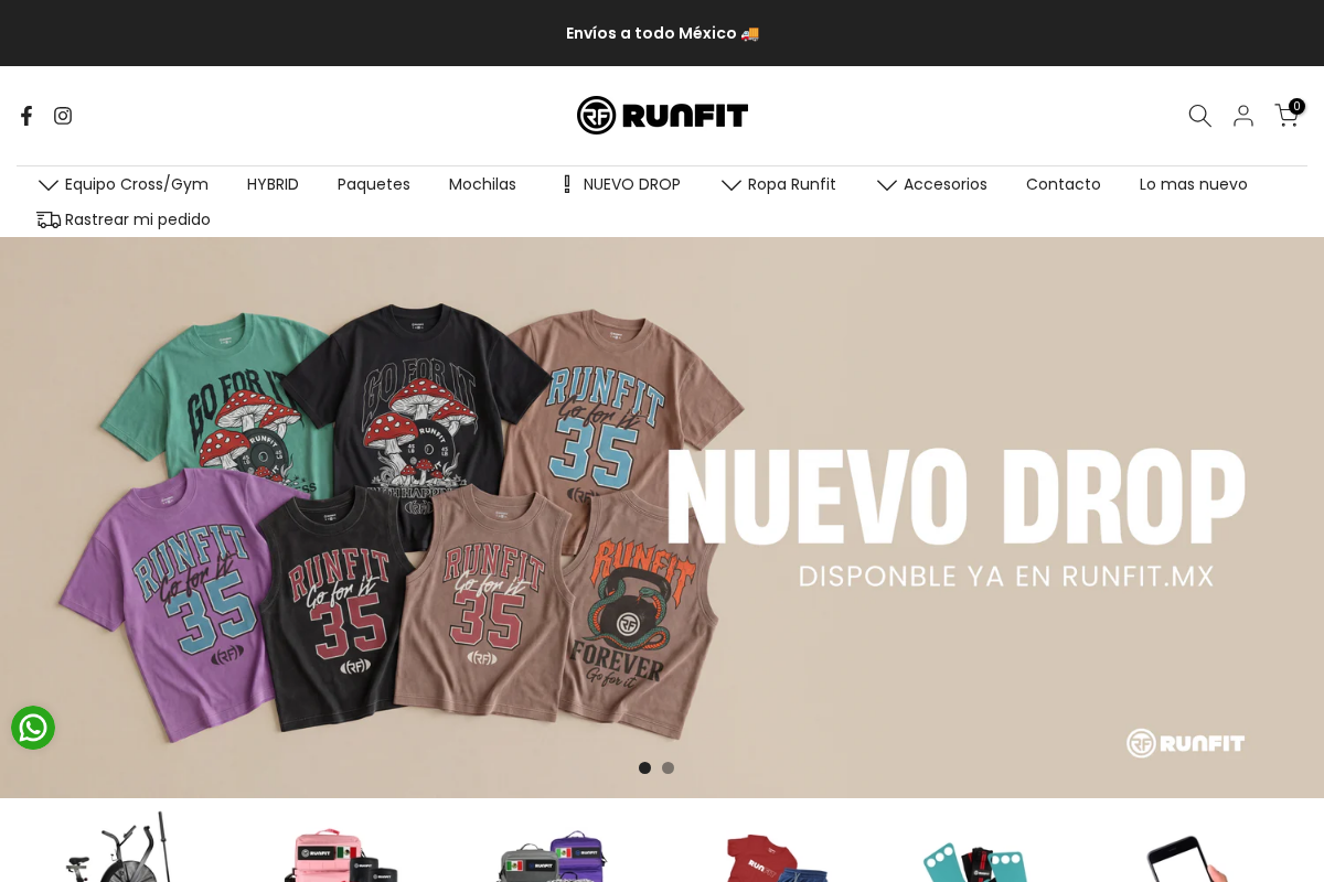 RUNFIT - Equipo y accesorios fitness homepage screenshot
