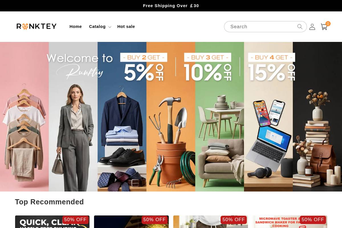 Runktey homepage screenshot