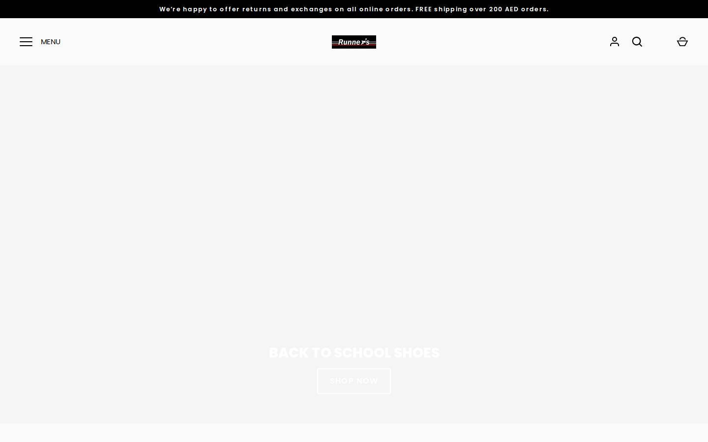 Runner's Sports homepage screenshot