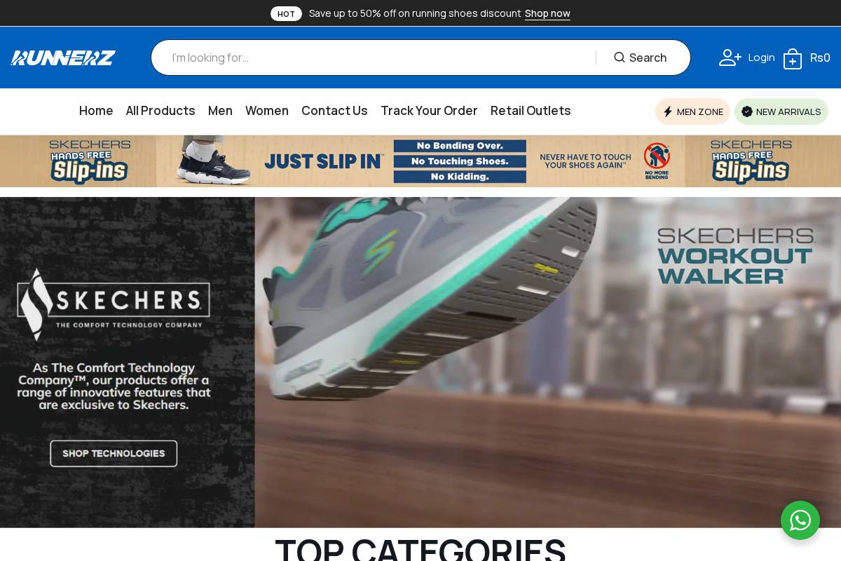 runnerz.pk homepage screenshot