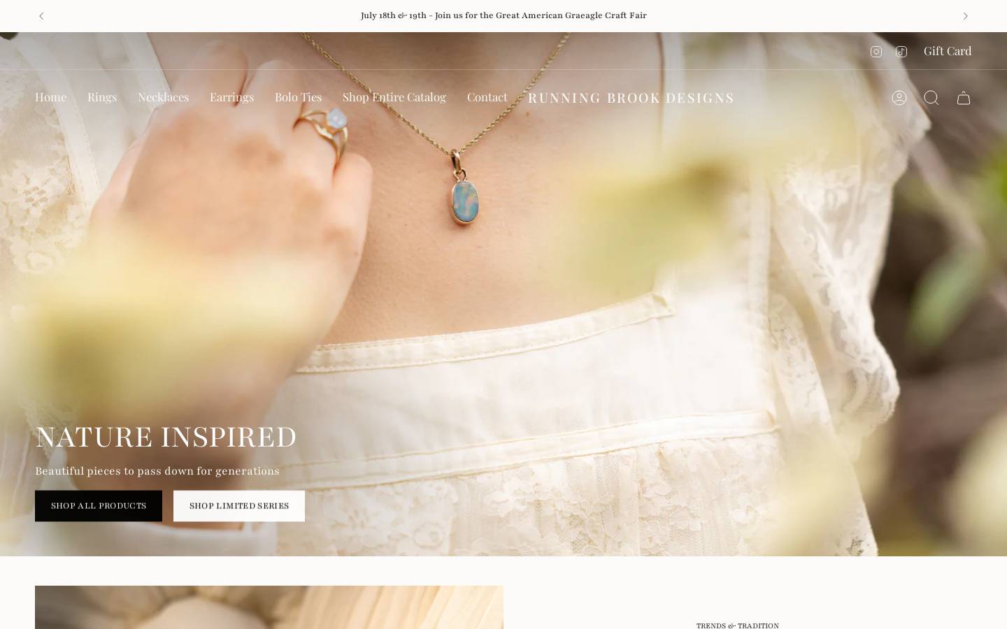 runningbrookdesigns.com homepage screenshot