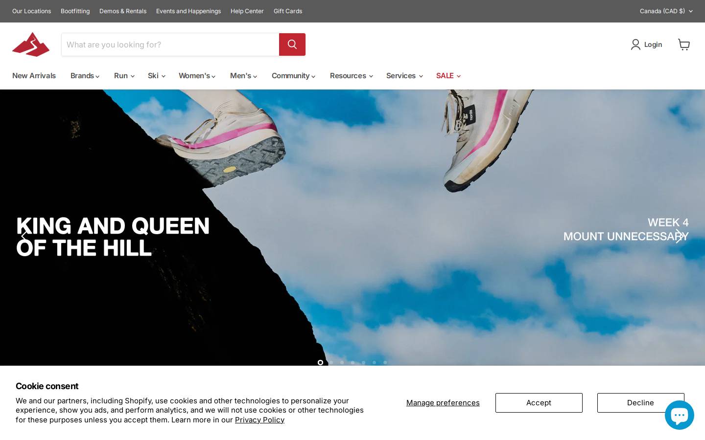 runuphill.ca homepage screenshot
