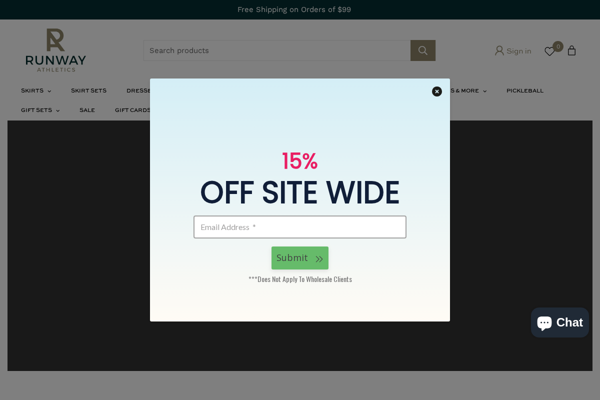 Runway Athletics homepage screenshot