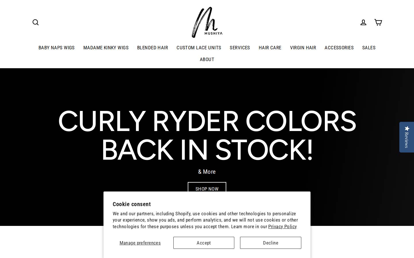 runwaycurls.com homepage screenshot