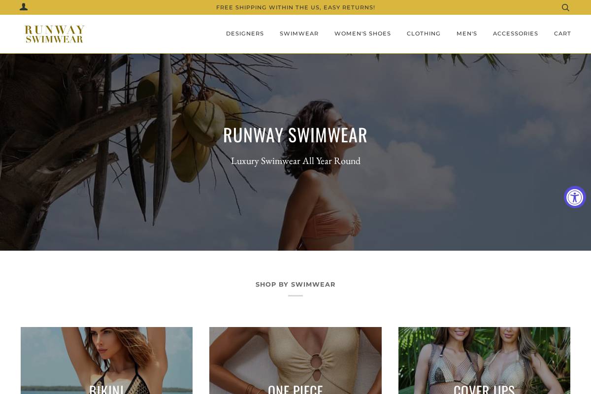 runwayswimwear.com homepage screenshot