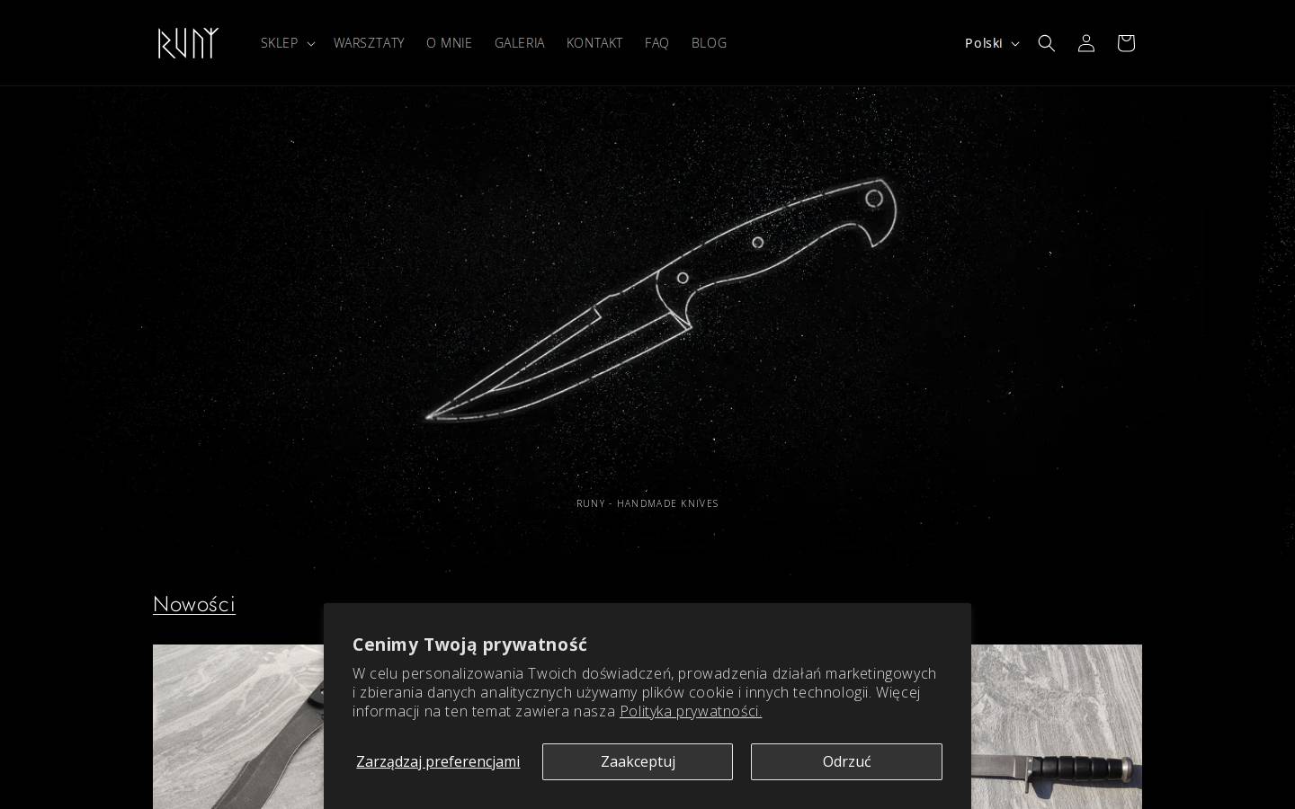 runy-knives.com homepage screenshot