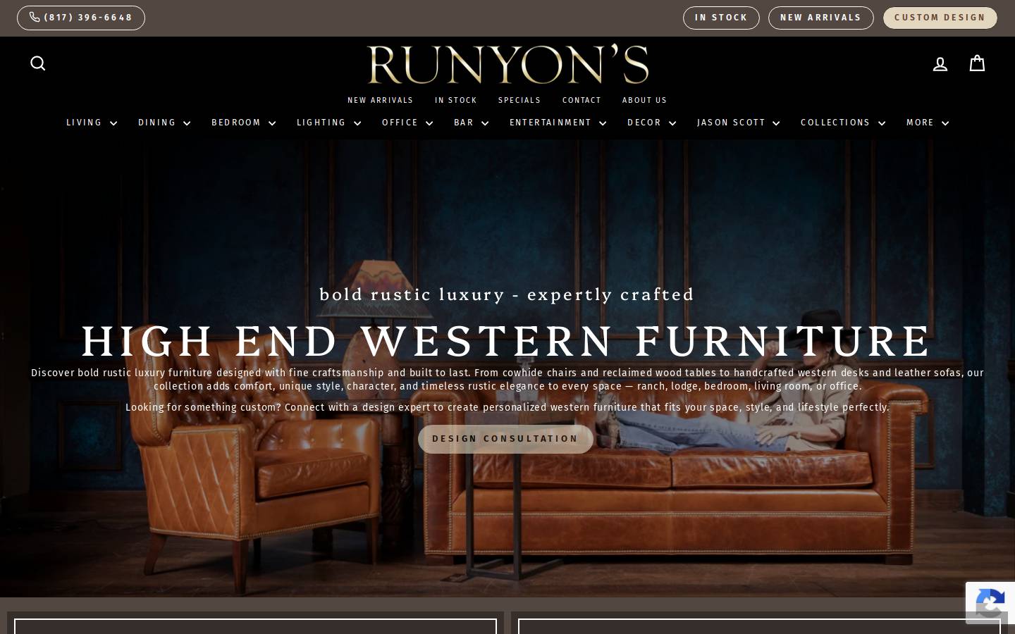 runyonsfinefurniture.com homepage screenshot