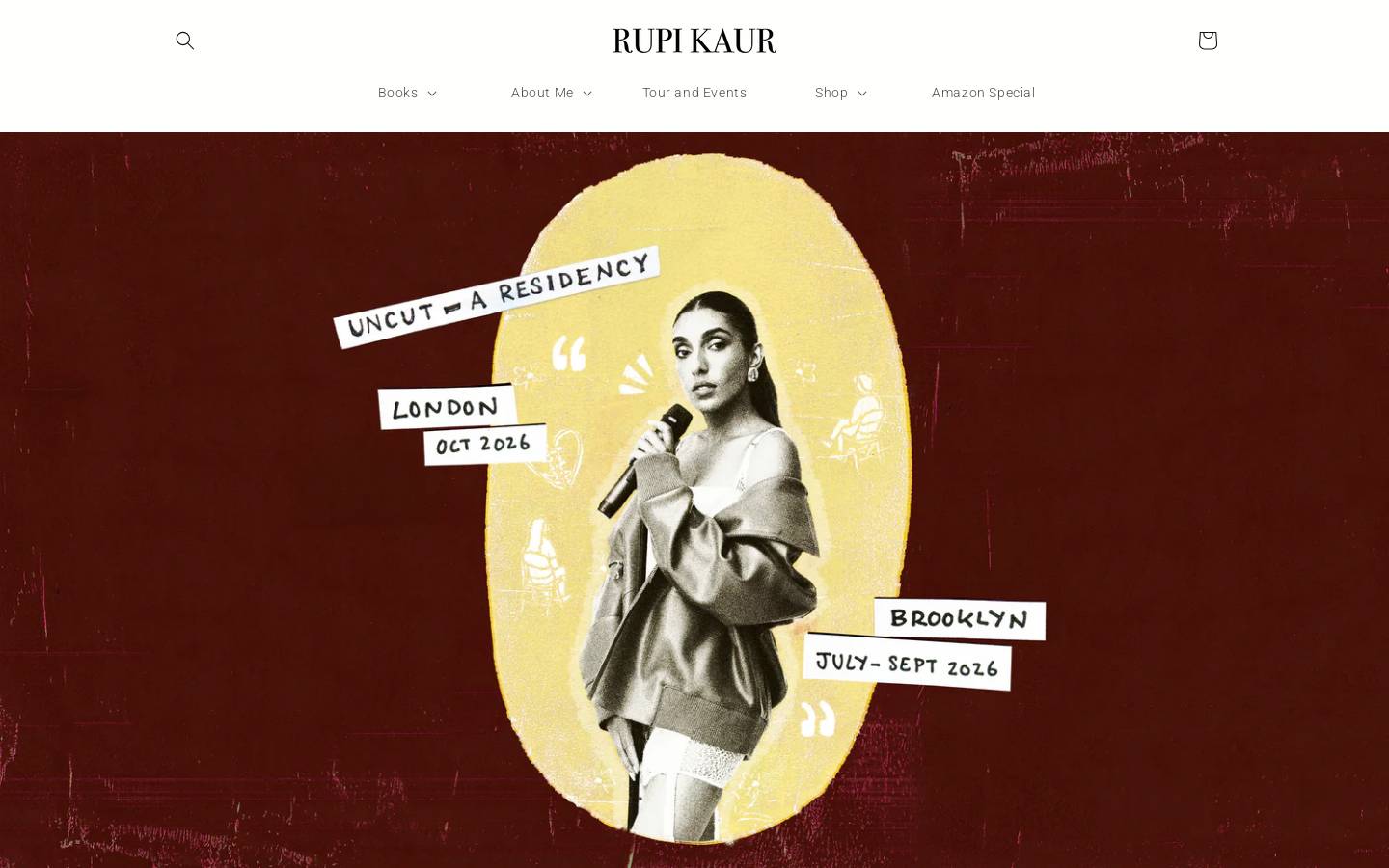 rupikaur.com homepage screenshot
