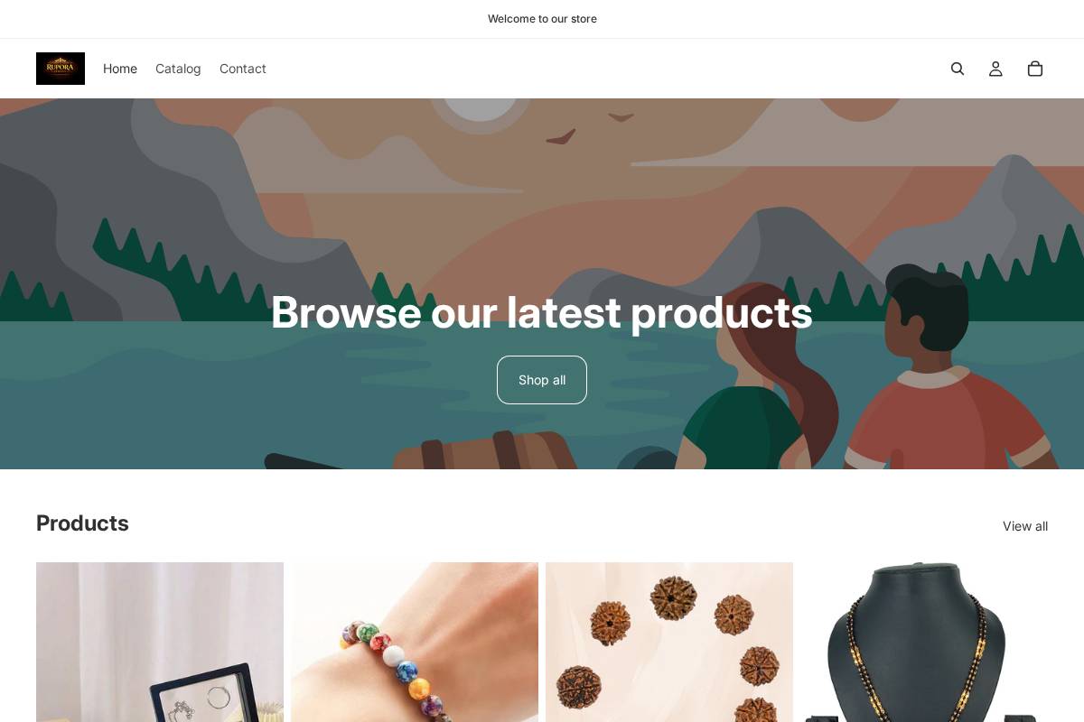 ruporajewels.com homepage screenshot