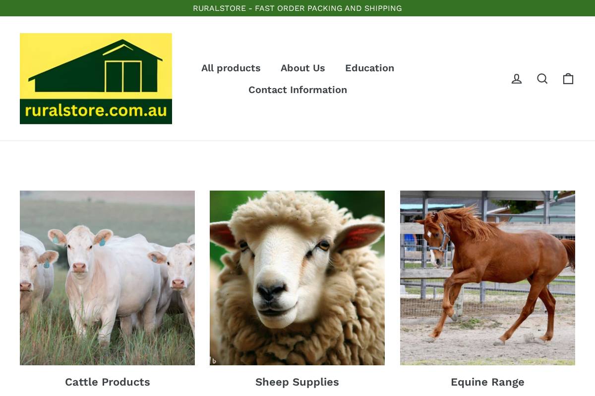 ruralstore.com.au homepage screenshot