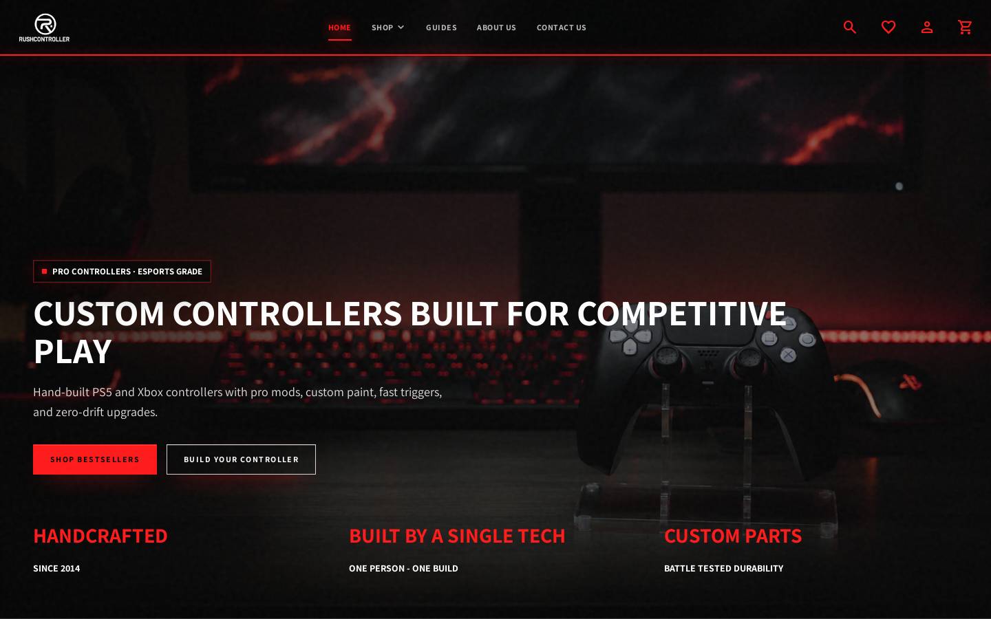 rushcontroller.com homepage screenshot