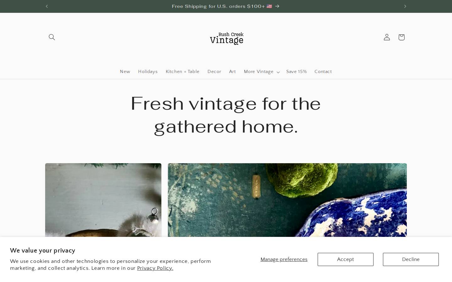 rushcreekvintage.com homepage screenshot