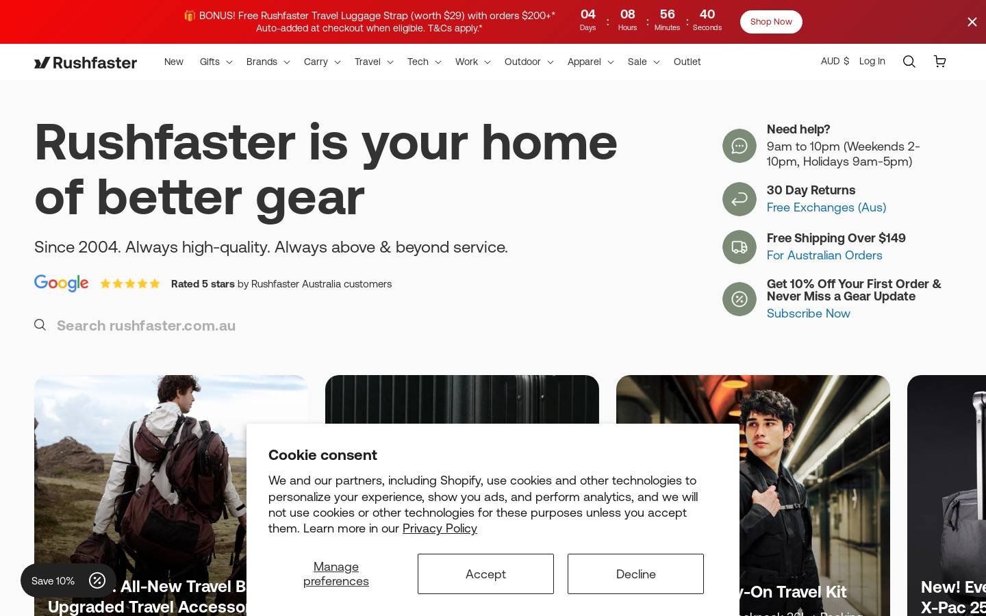 rushfaster.co.uk homepage screenshot