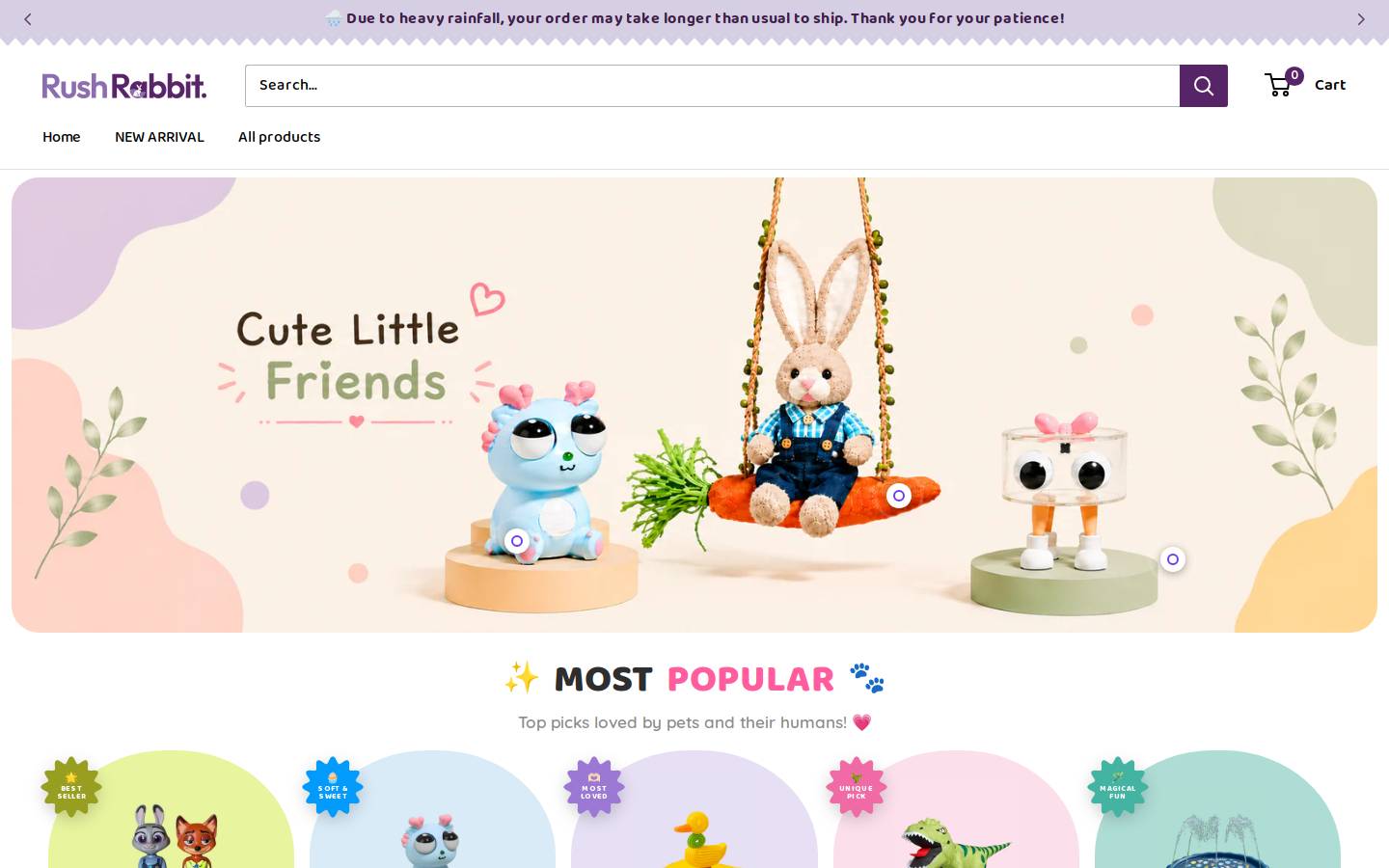 rushrabbit.in homepage screenshot