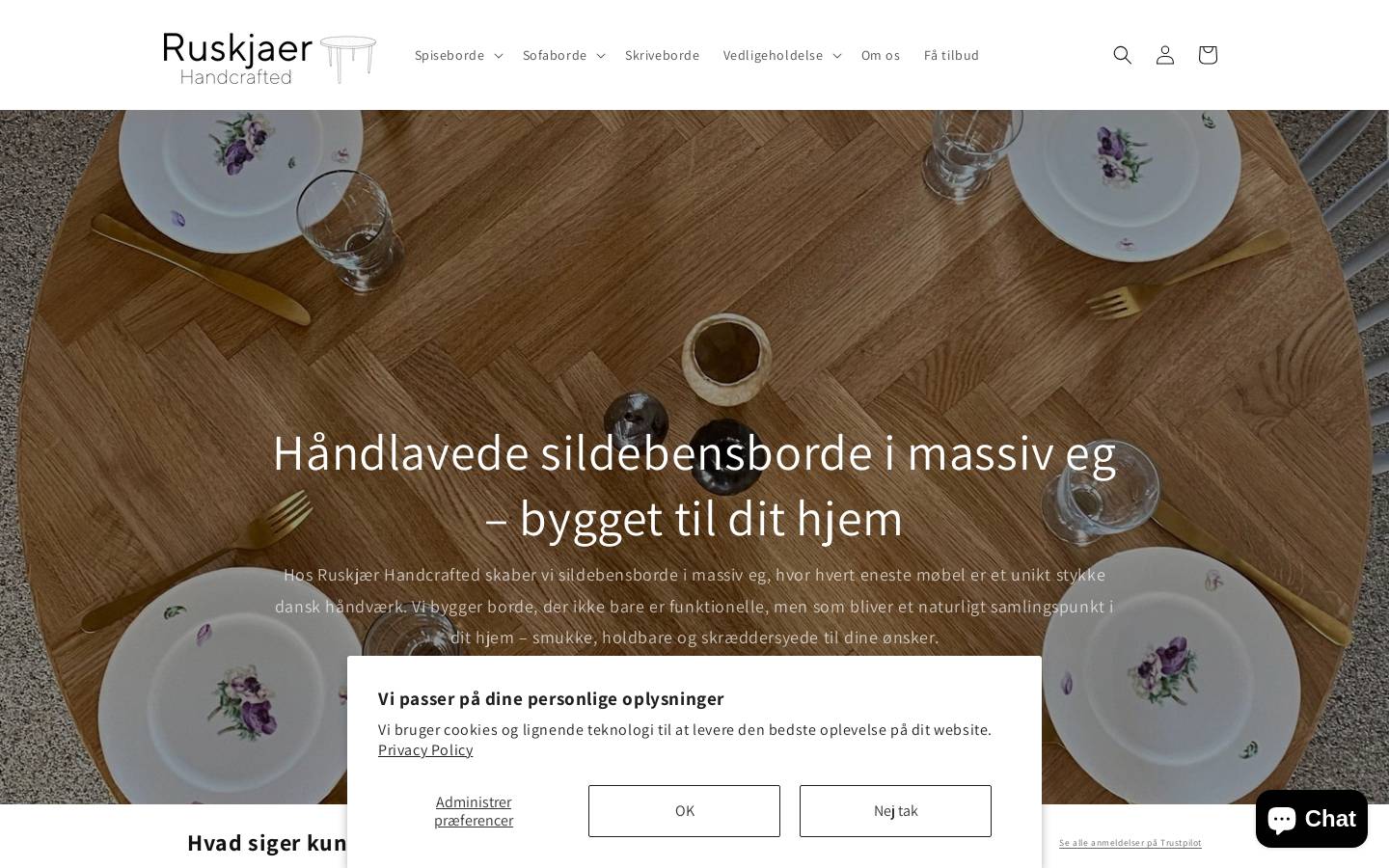 Ruskjaer handcrafted homepage screenshot