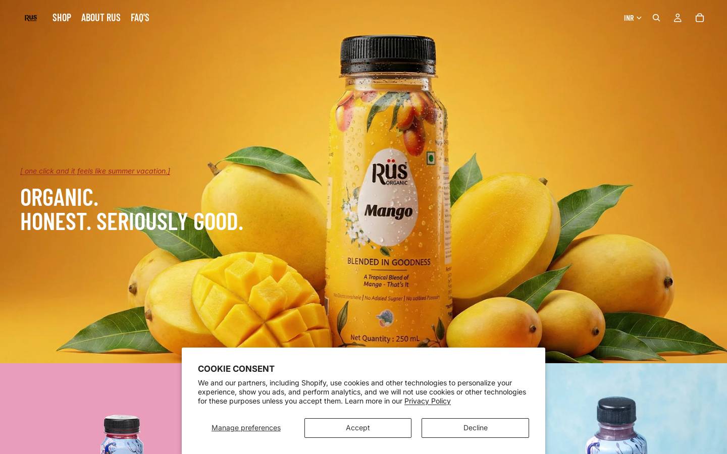 Rus Organic homepage screenshot
