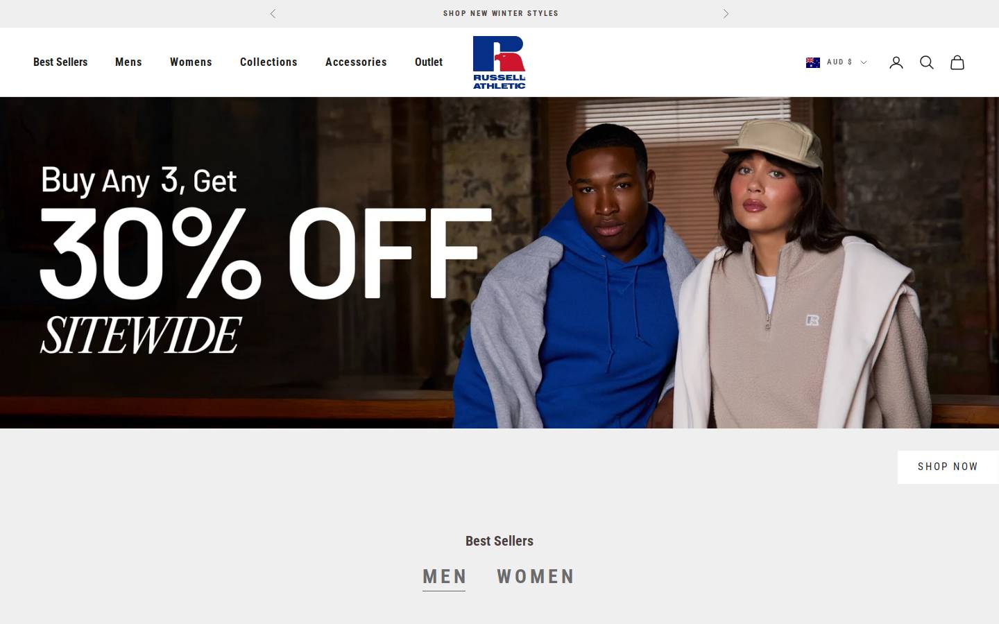 Russellathletic homepage screenshot