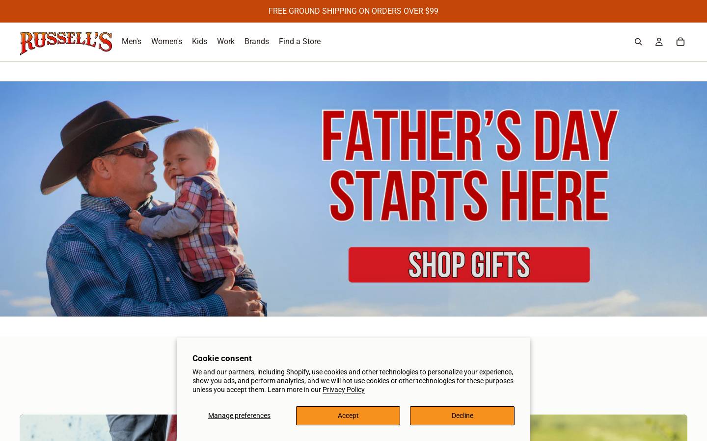 russells.com homepage screenshot