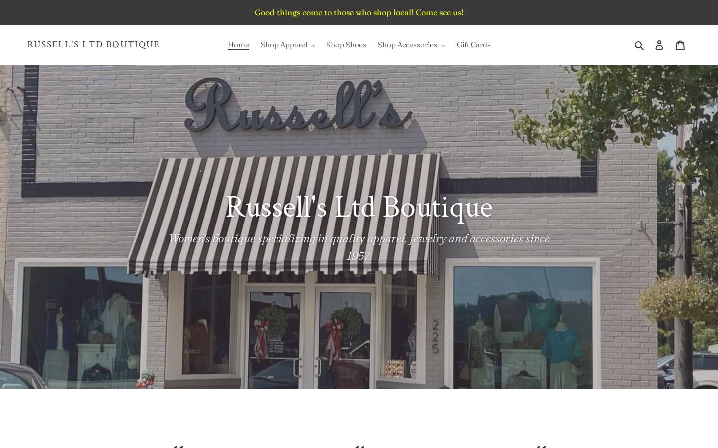 russellsltdboutique.com homepage screenshot