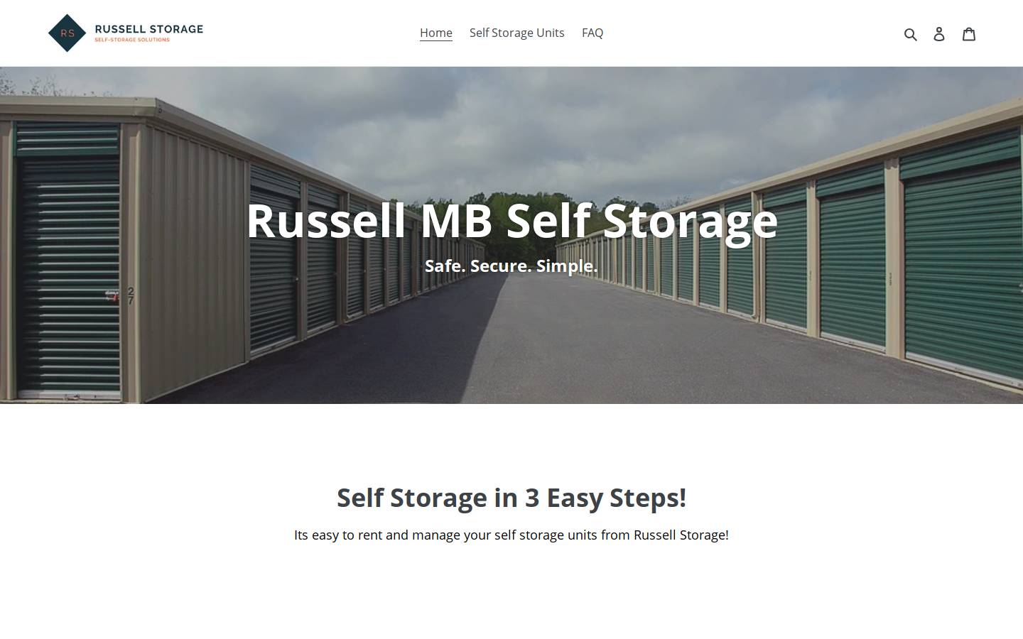 russellstoragemb.com homepage screenshot