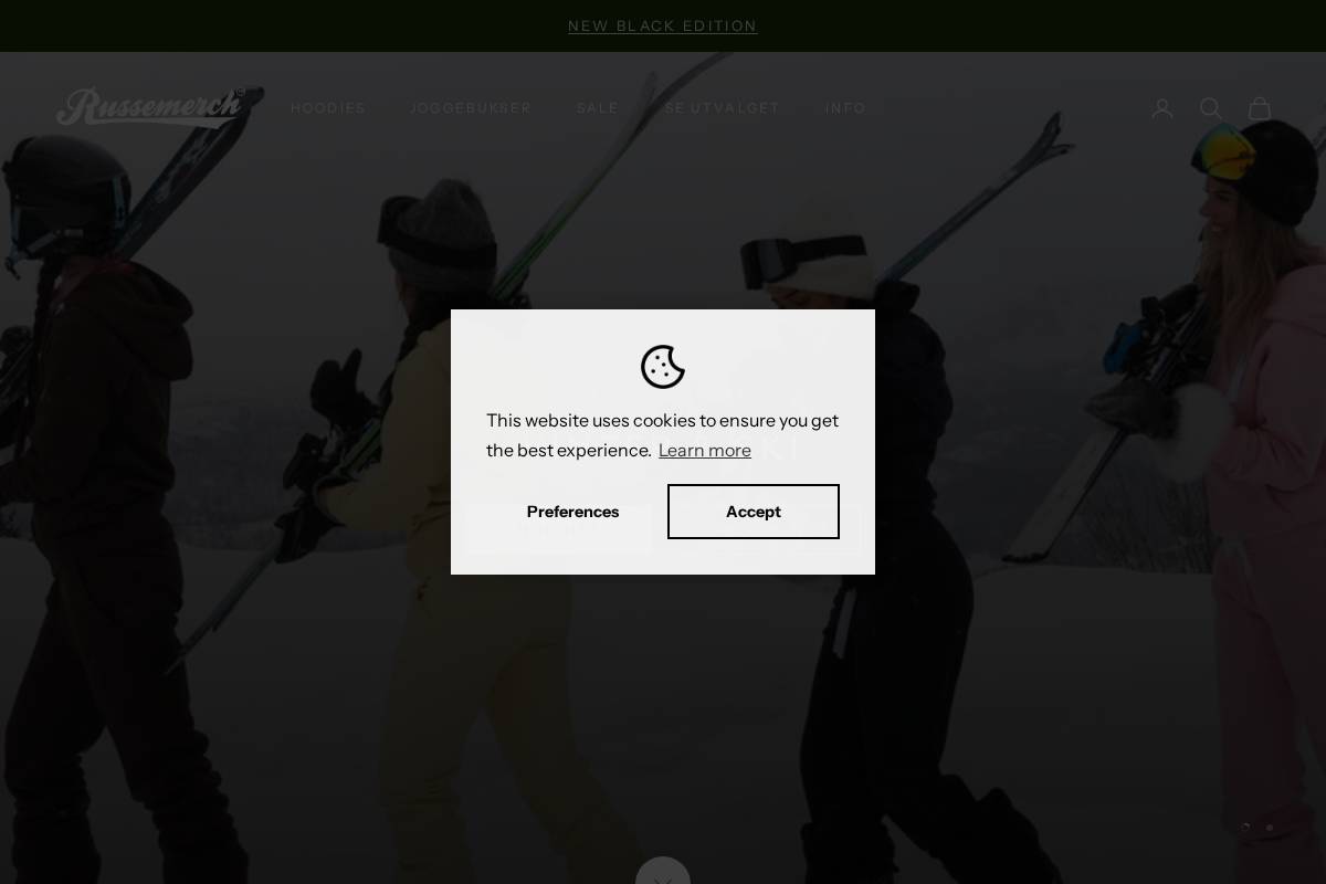 Russemerch homepage screenshot