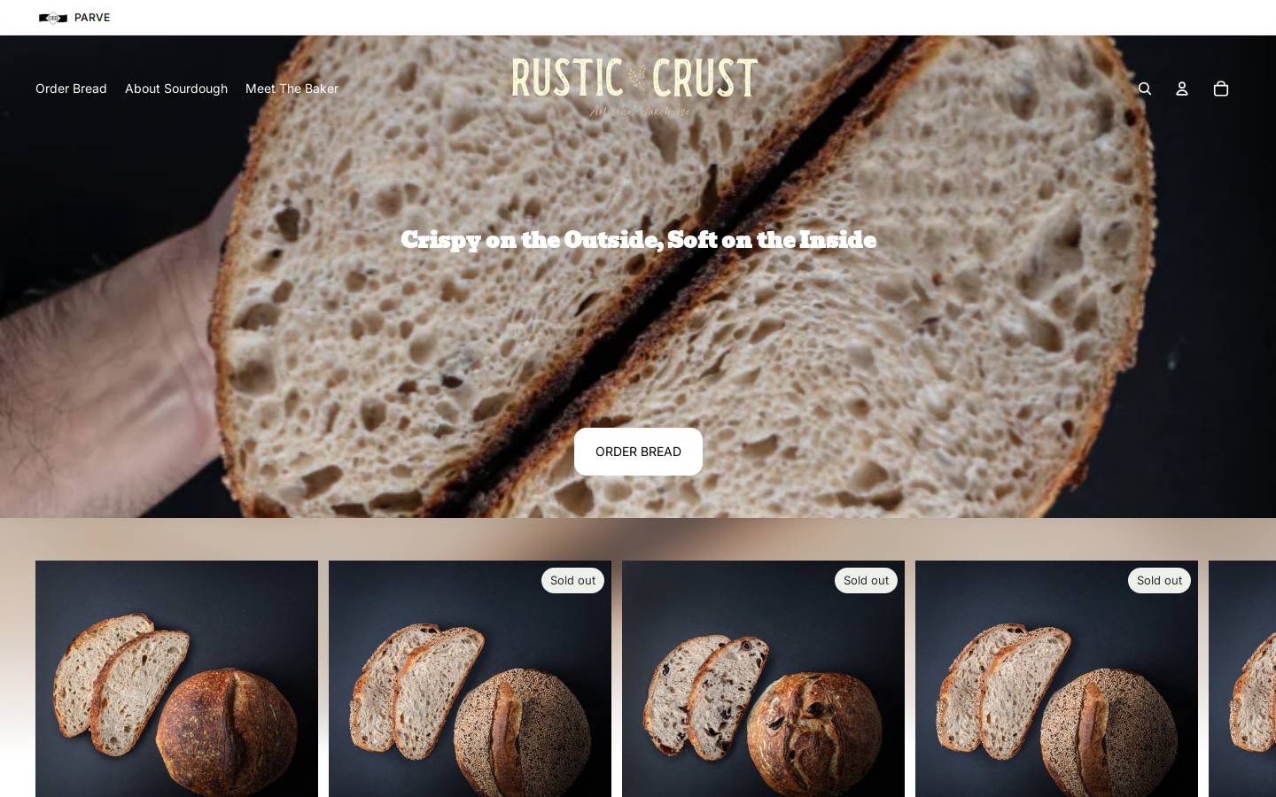 rustic-crust.com homepage screenshot