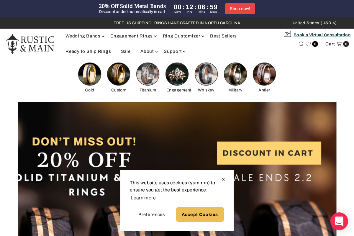 rusticandmain.com homepage screenshot